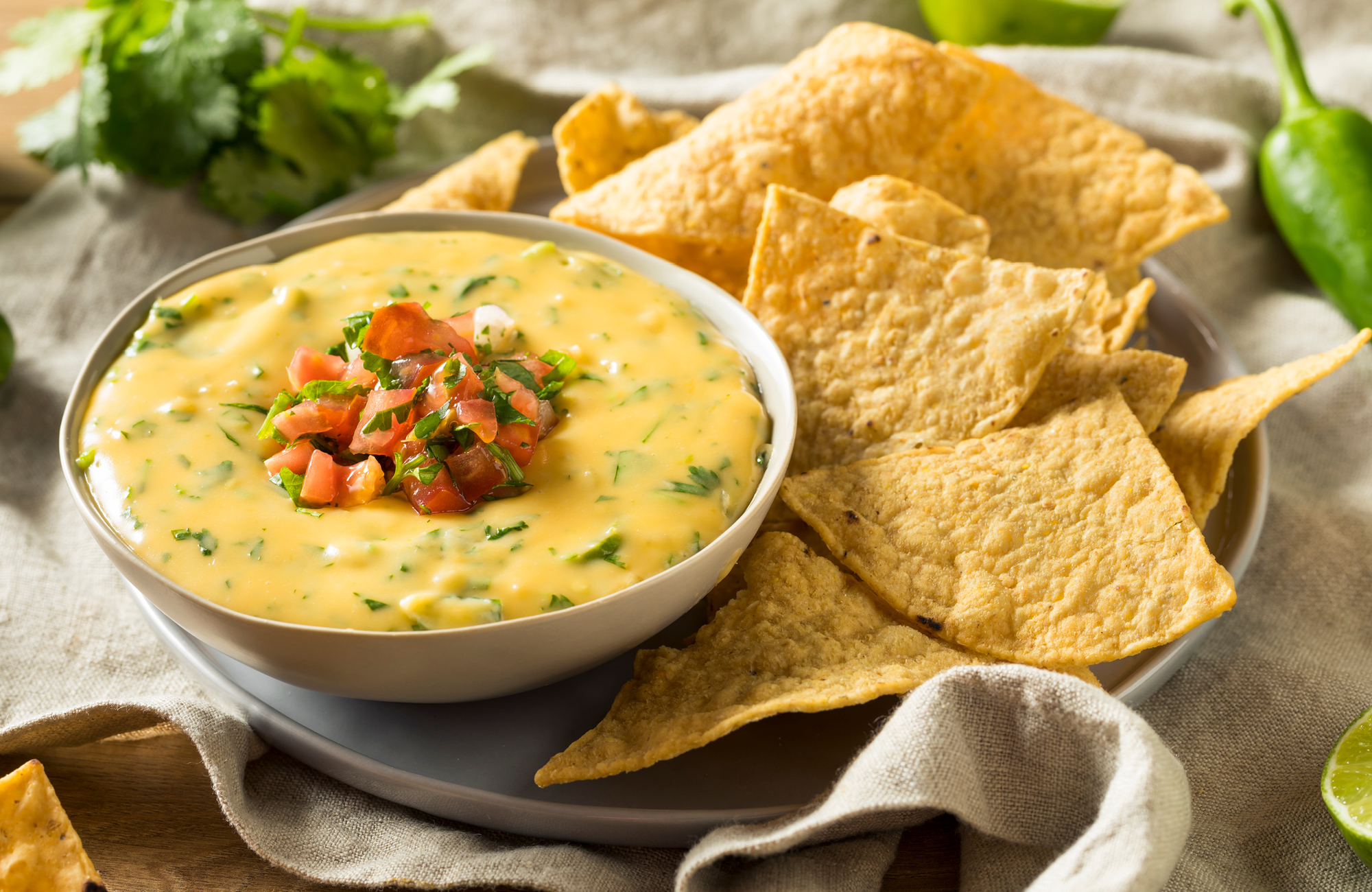 Game Day Dip: Queso Fundido with Roasted Poblano Peppers and Chorizo